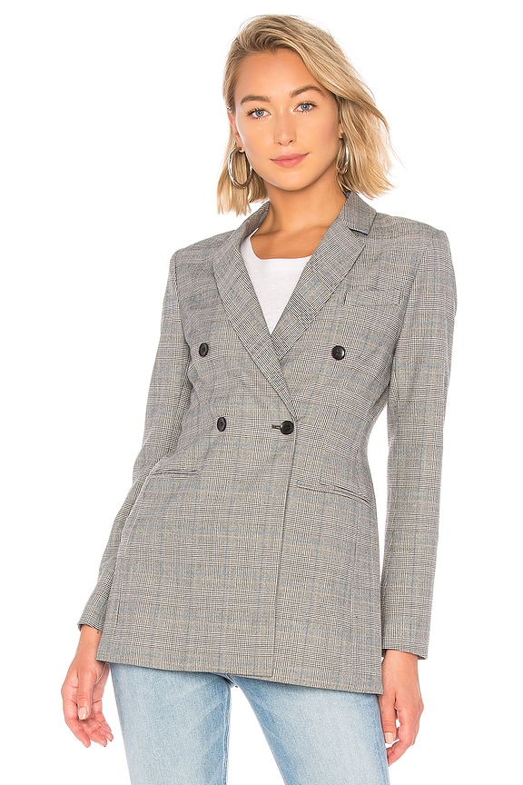 view 2 of 5 Houndstooth Plaid Blazer in Black Multi