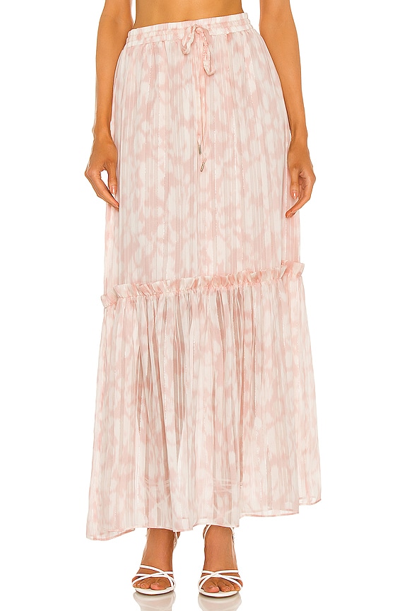 view 1 of 5 Ruffle Hem Midi Skirt in Potpourri