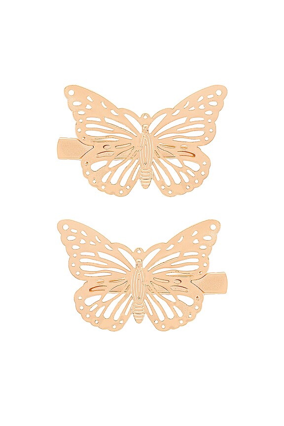 view 2 of 3 Monarch Hair Clips in Gold