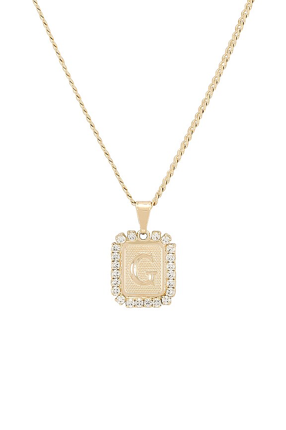 view 2 of 3 Royal Initial Card Necklace in Gold