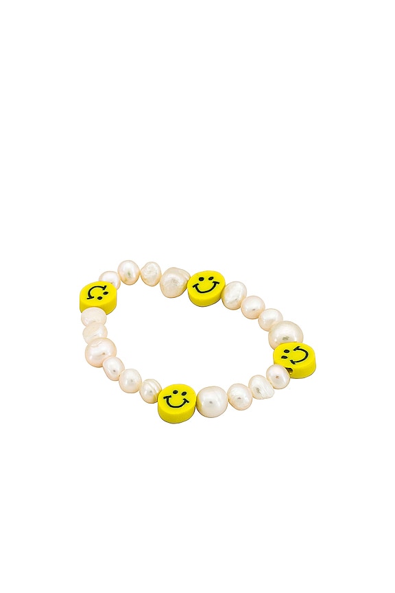 view 1 of 2 Smiley Face Bracelet in White