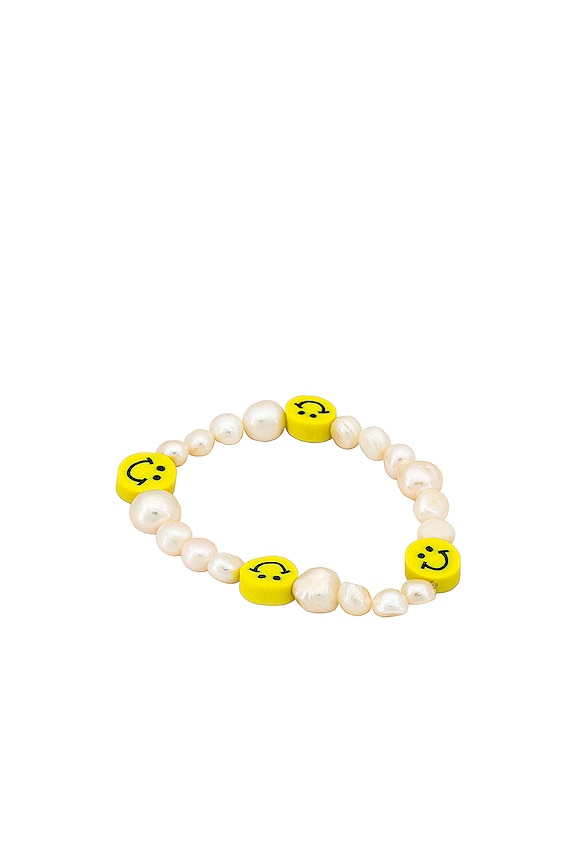 view 2 of 2 Smiley Face Bracelet in White