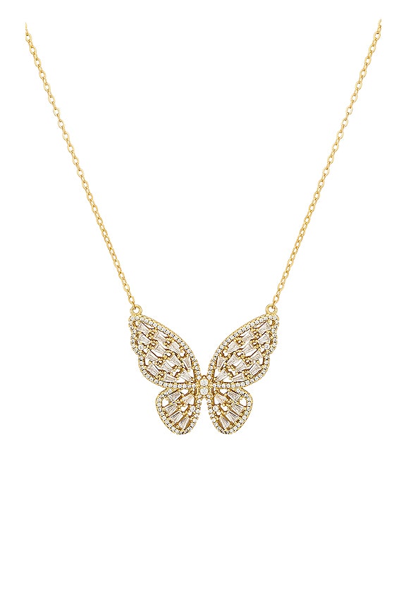view 2 of 2 Iced Out Butterfly Necklace in Gold