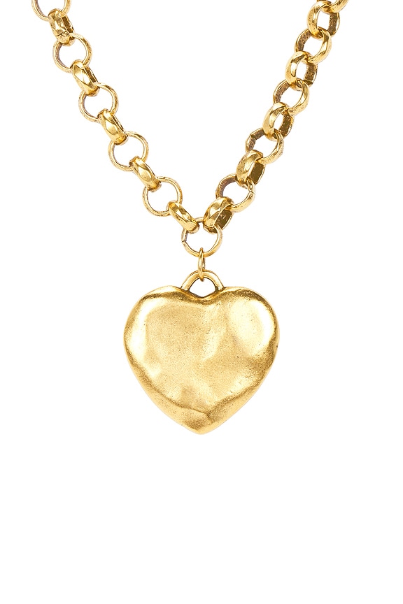view 2 of 2 Puffy Heart Necklace in Gold