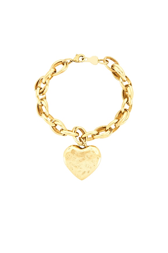 view 2 of 3 Big Heart Bracelet in Gold