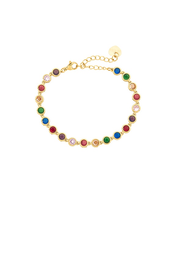 view 2 of 3 Celeste Colored Tennis Bracelet in Gold & Multi
