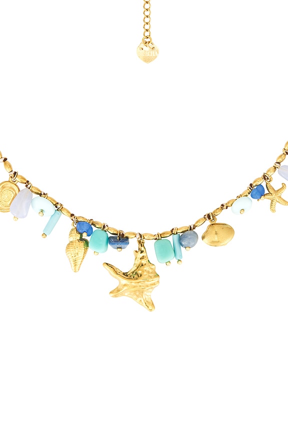 view 2 of 2 Azzure Charm Necklace in Gold & Turquoise Charms