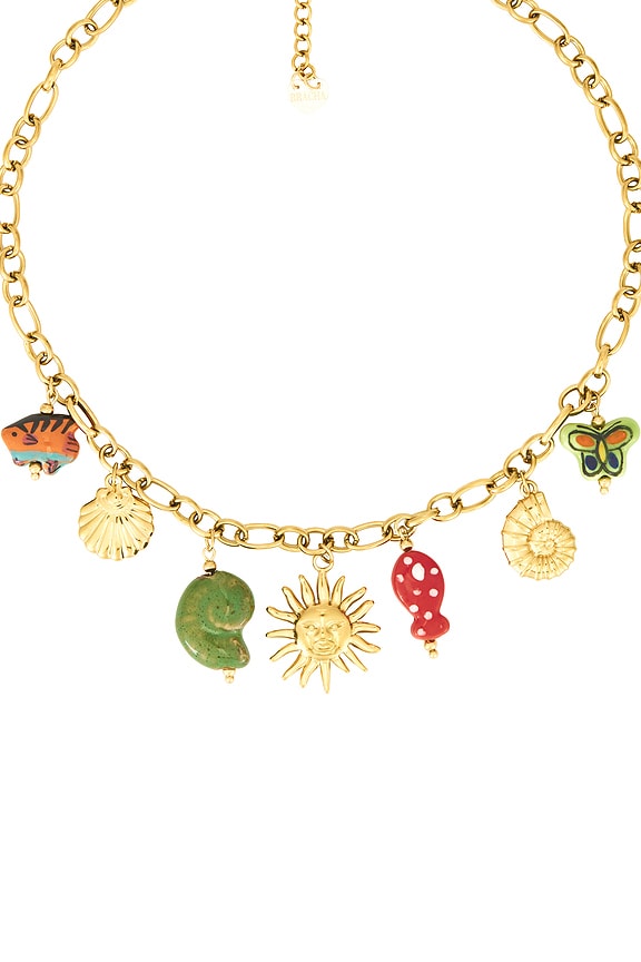 view 2 of 2 Key Lago Charm Necklace in Gold & Multi Ceramic Charms