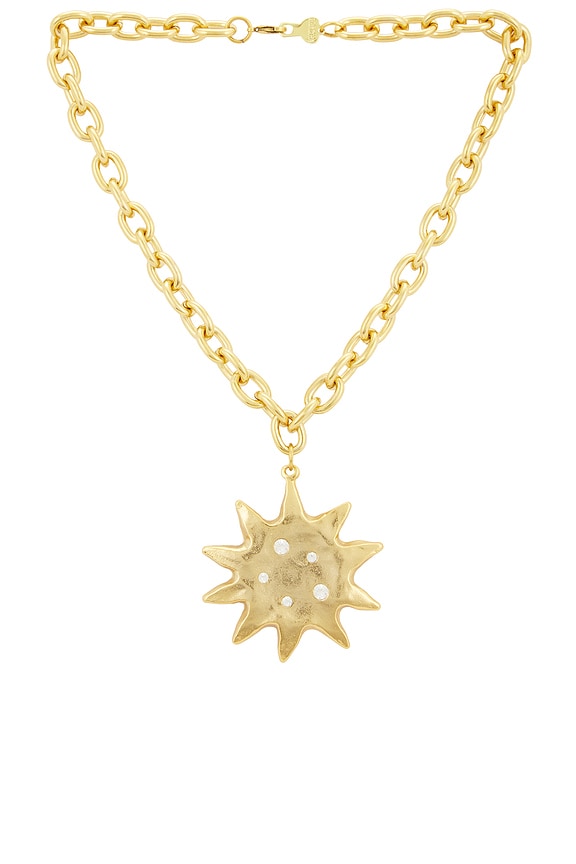 view 1 of 3 Gilded Sun Necklace in Unique Color & Gold in Unique Color & Gold 001