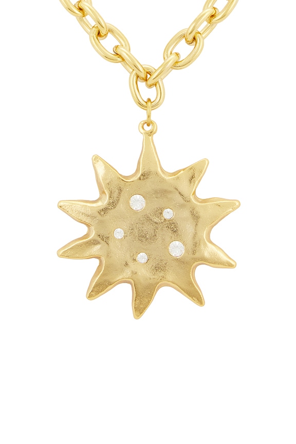 view 2 of 3 Gilded Sun Necklace in Unique Color & Gold in Unique Color & Gold 001