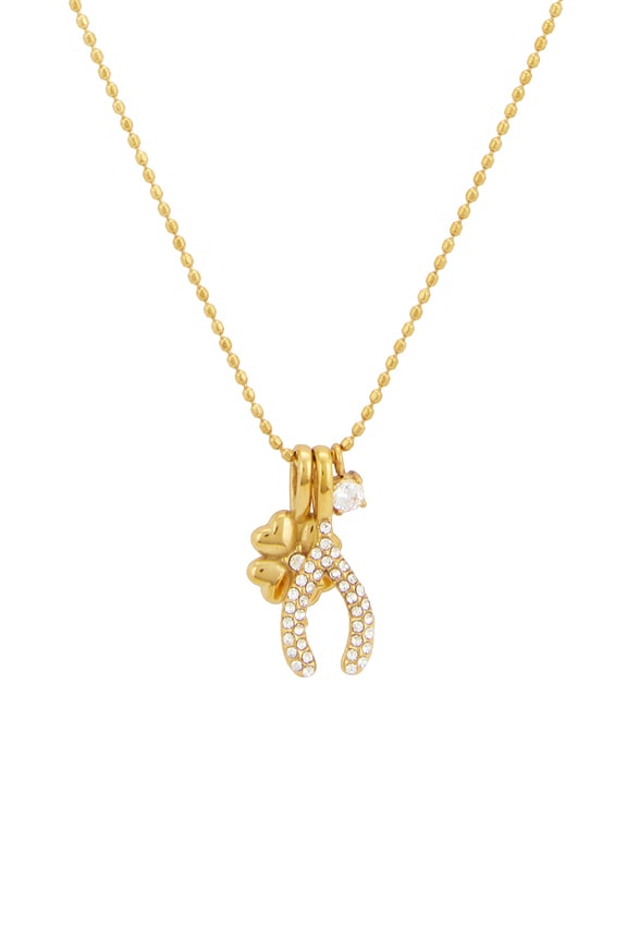 view 2 of 3 Lucky Wish Necklace in Unique Color & Gold 001