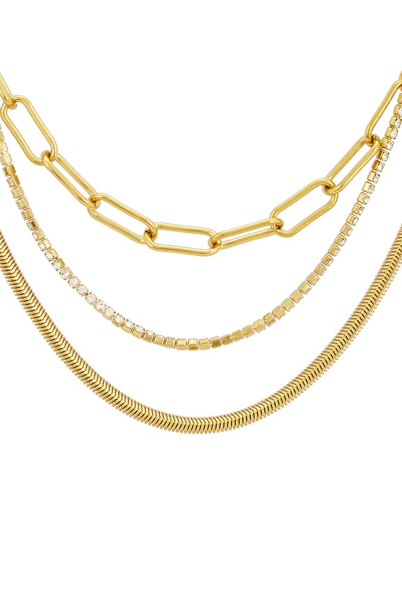 view 2 of 3 Lexie Layered Necklace in Unique Color & Gold in Unique Color & Gold 001