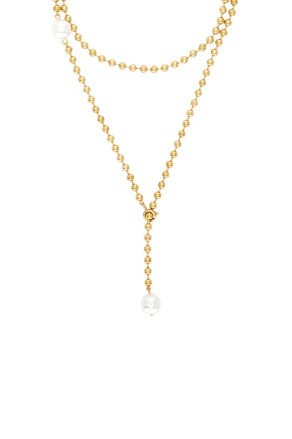 view 2 of 2 Isla Lariat Necklace in Gold & Pearl