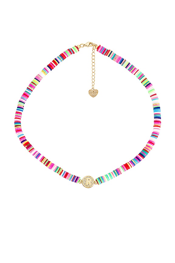 view 1 of 2 Initial Beaded Necklace in Rainbow