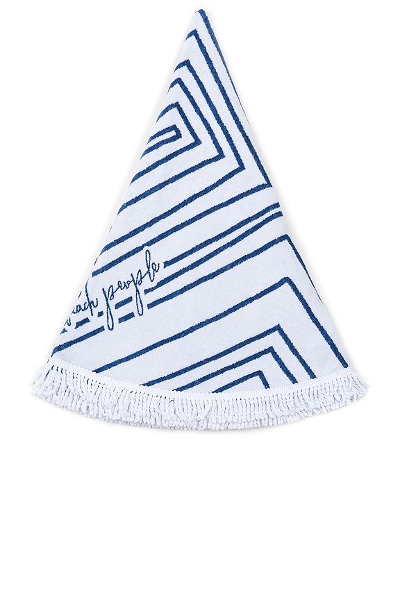 view 2 of 2 The Avalon Round Towel in Navy Blue & White