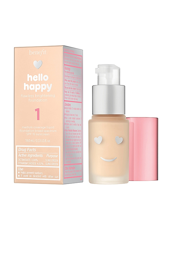 view 1 of 3 Mini Hello Happy Flawless Brightening Liquid Foundation in 01 Fair Cool