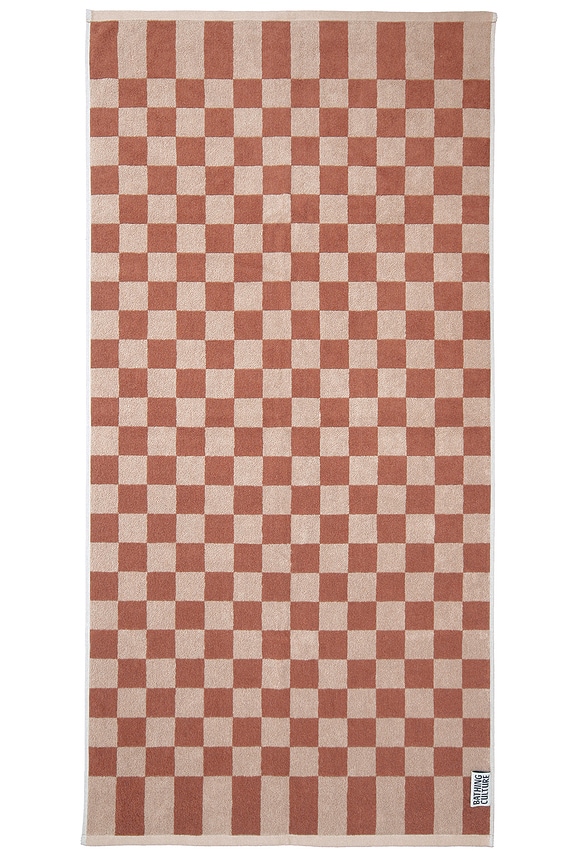 view 2 of 3 Bathhouse Check Organic Body Towel in Clay