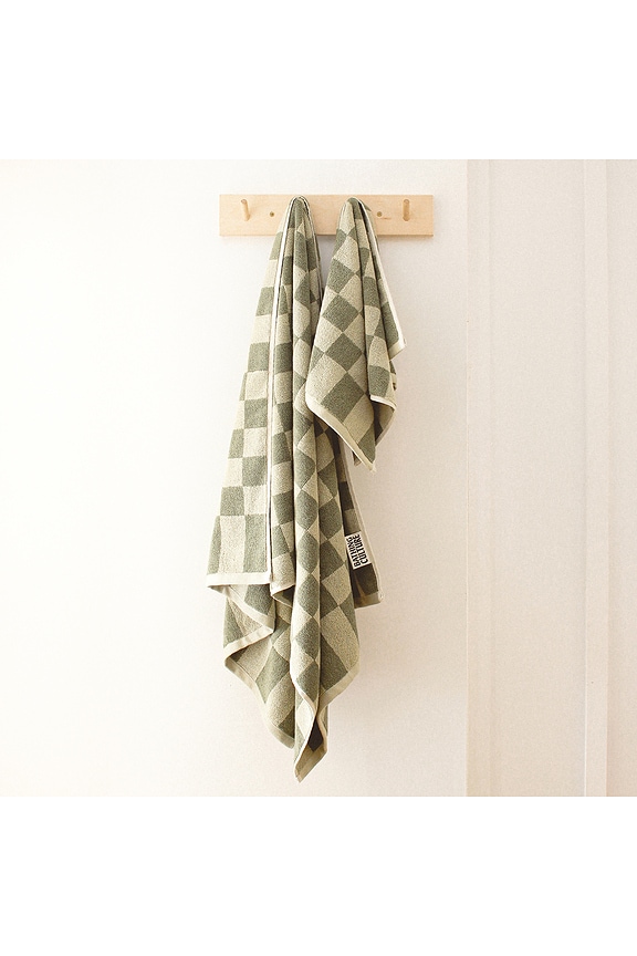 view 2 of 2 Bathhouse Check Organic Hand Towel in Sage