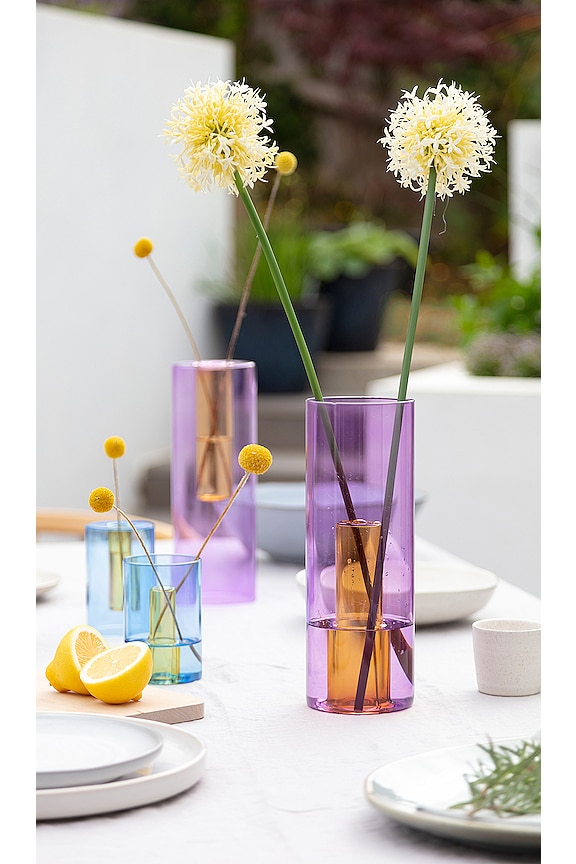 view 2 of 2 ВАЗА LARGE REVERSIBLE GLASS VASE in Lilac & Peach
