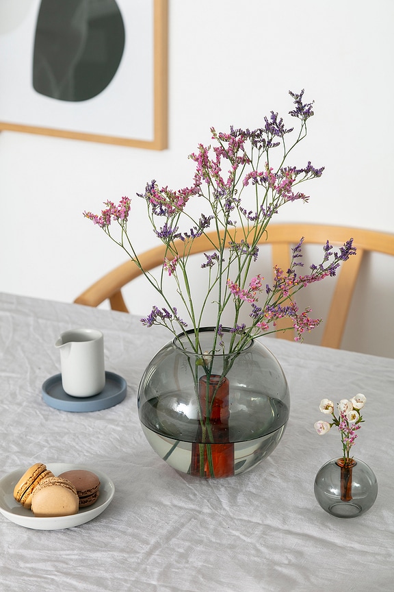 view 2 of 2 ВАЗА MEDIUM BUBBLE VASE in Smoke & Amber