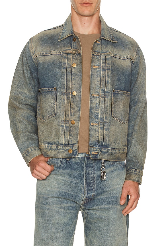 view 1 of 4 1 4.75oz Denim Trucker Jacket in Washed Indigo