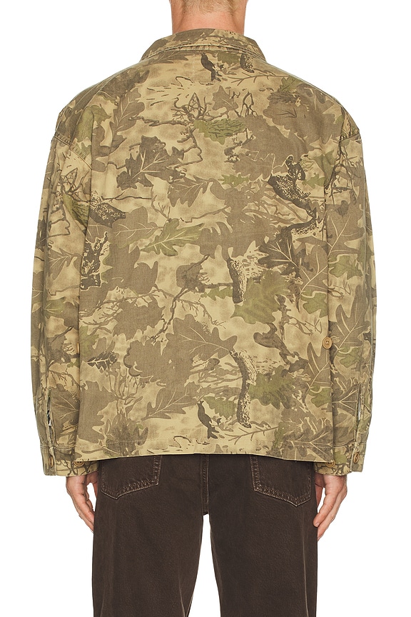 view 2 of 4 Twill Military Shirt Jacket in Leaf Camo