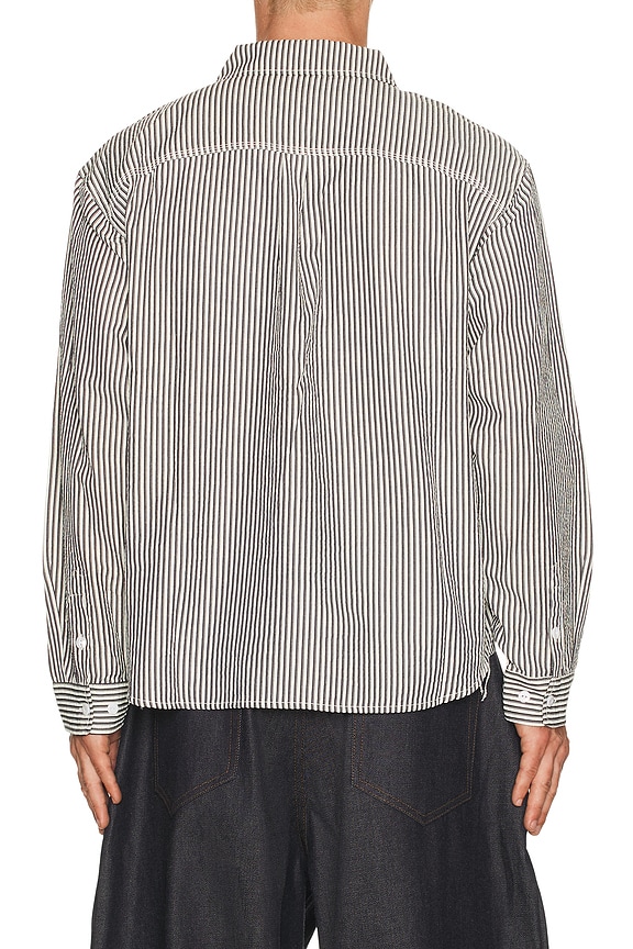 view 2 of 5 Angel Striped Half Zip Work Shirt in Natural