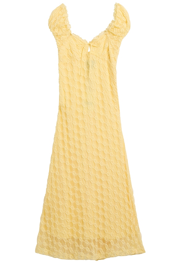 view 1 of 5 ROBE DENTELLE CLAUDINE in Canary Yellow