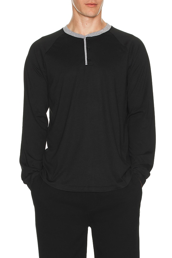 view 1 of 4 Triblend Henley in Black