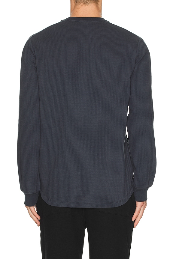 view 2 of 4 Waffle Thermal Henley in Indigo