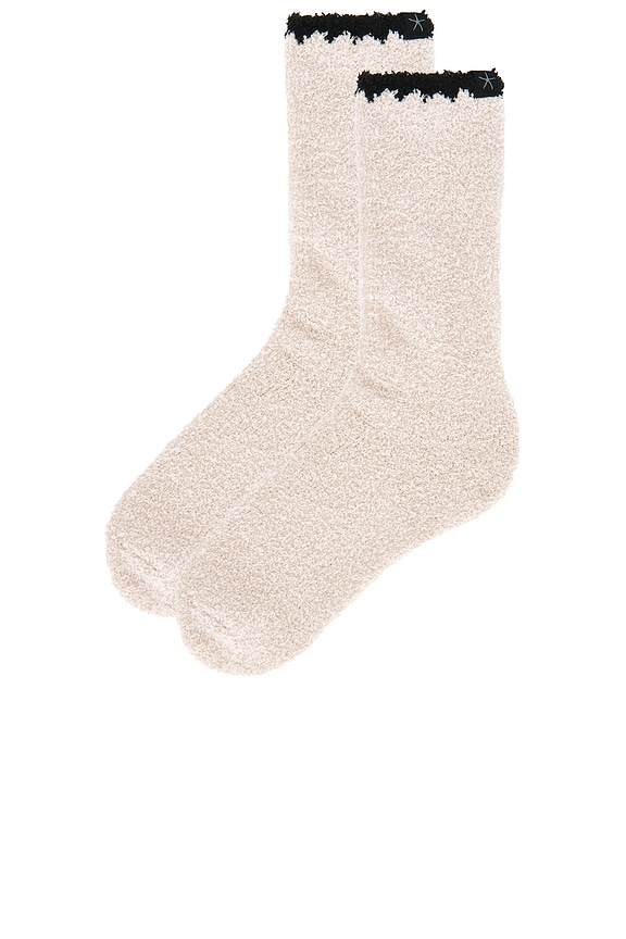 view 2 of 2 Cozychic Blanket Stitch Rib Socks in Stone