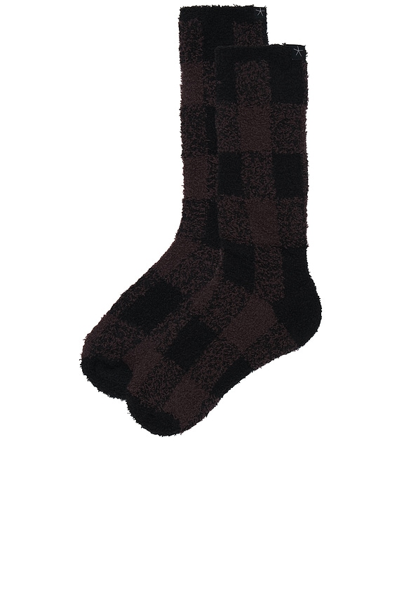 view 2 of 2 Cozychic Buffalo Plaid Socks in Umber Multi