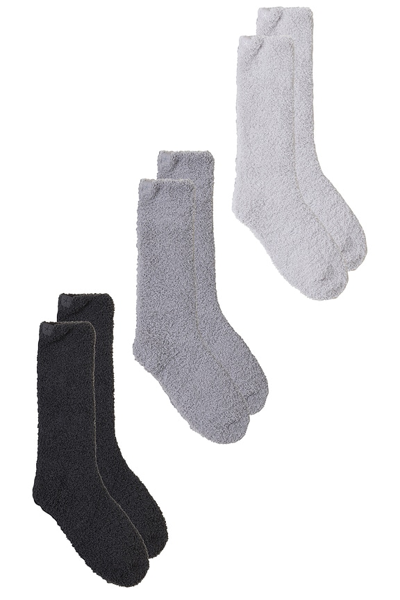view 2 of 2 Cozychic 3 Pair Sock Set in Carbon Multi