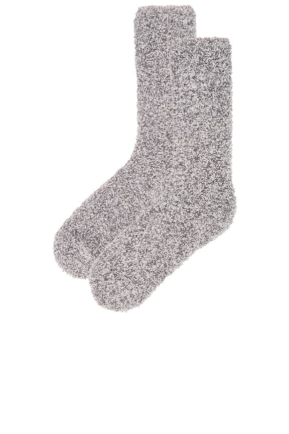 view 2 of 2 CHAUSSETTES BAREFOOT DREAMS COZYCHIC HEATHERED SOCKS in Moonbeam & White