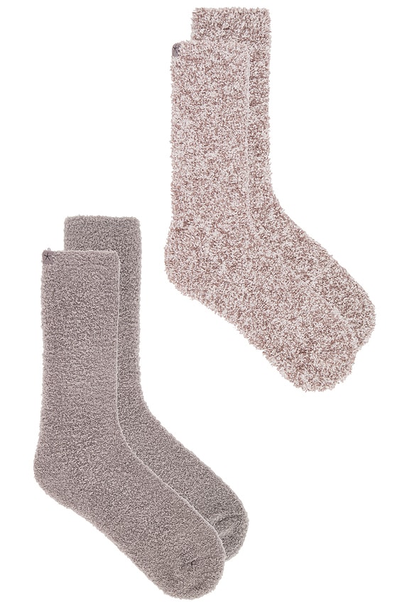 view 2 of 2 BAREFOOT DREAMS COZYCHIC 2 PAIR SOCK SET ソックスセット in Pewter Multi