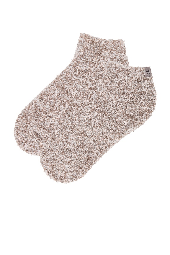 view 2 of 2 CHAUSSETTES BAREFOOT DREAMS COZYCHIC HEATHERED TENNIS SOCKS in Nickel & White
