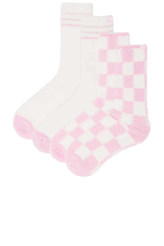 view 2 of 2 CozyChic Barbie 2 Pair Sock Set in Barbie Pink