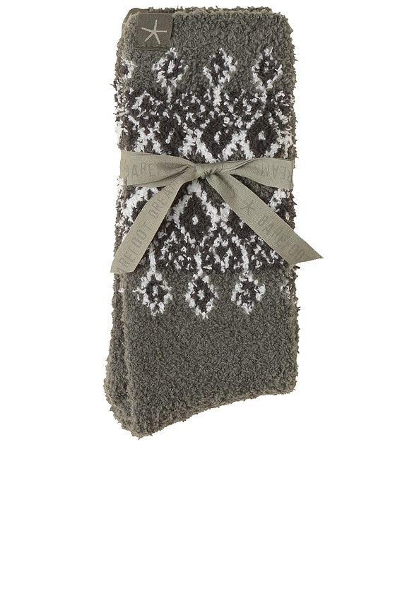 view 2 of 2 CozyChic Fair Isle Sock in Olive Branch Multi