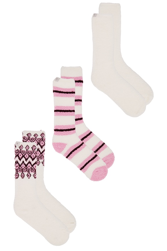 view 2 of 2 KIT DE MEIAS BAREFOOT DREAMS COZYCHIC 3 PAIR WINTER SOCK SET in Pearl Multi