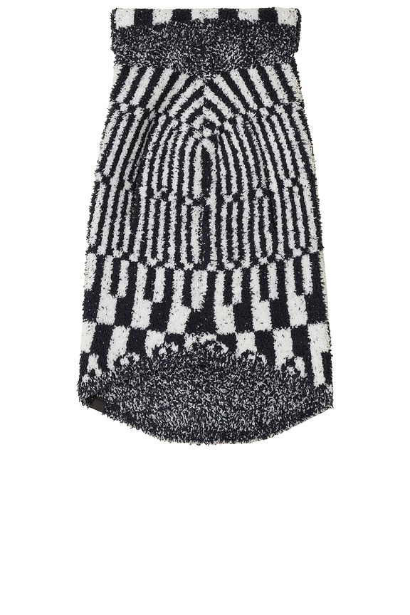view 2 of 2 CozyChic Abstract Check Pet Sweater in Pearl & Indigo