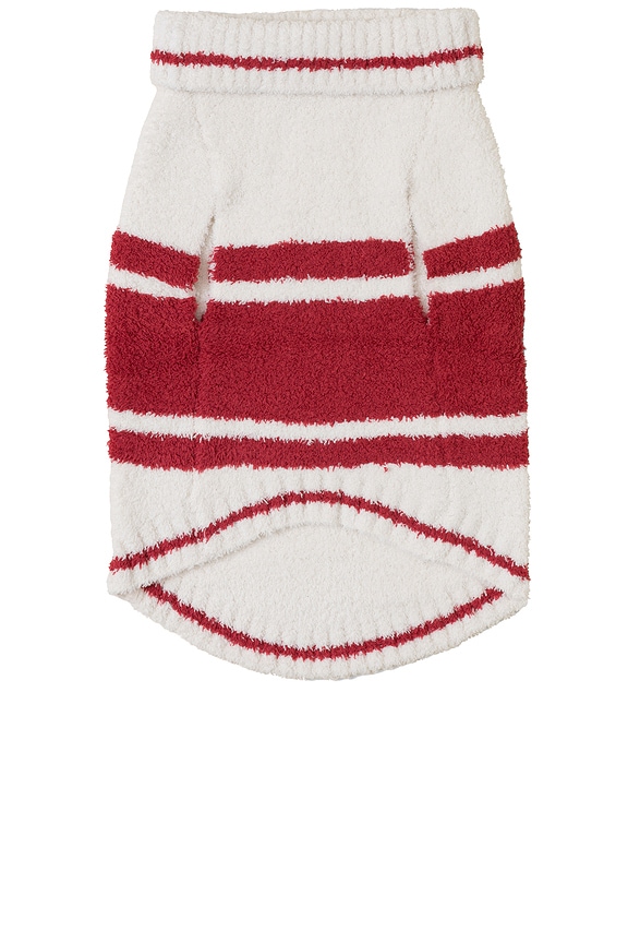 view 2 of 2 CozyChic Apres Ski Pet Sweater in Cream & Americana Red