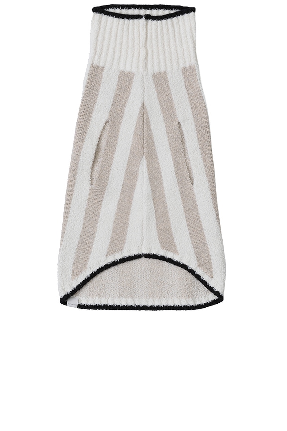 view 2 of 2 CozyChic Cotton Classic Stripe Pet Sweater in Oatmeal & Cream