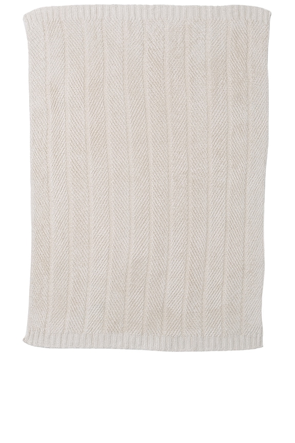 view 2 of 3 MANTA BAMBOO COZYCHIC HERRINGBONE BLANKET in Cream