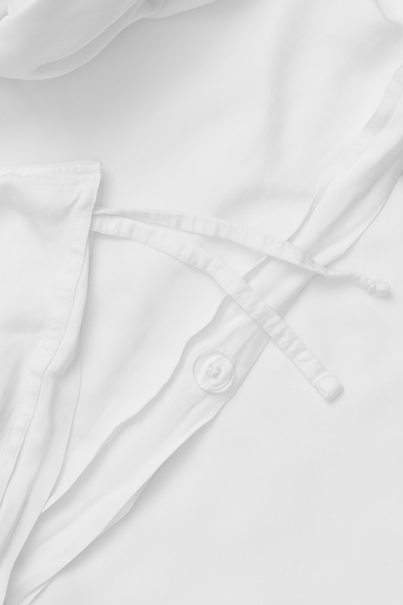 view 2 of 2 King Washed Bamboo Duvet Cover in White