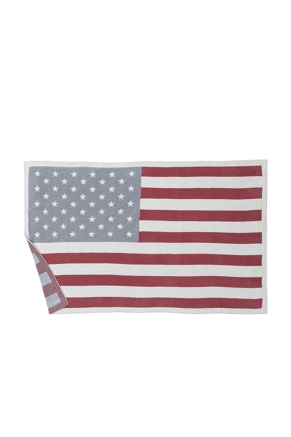 view 2 of 3 CozyChic American Flag Blanket in Moonwater Multi