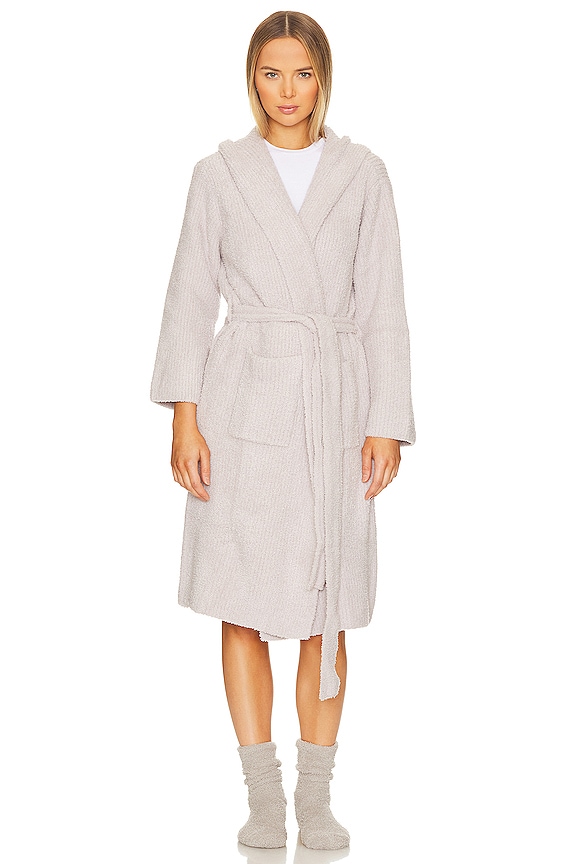 view 2 of 4 COZYCHIC RIBBED HOODED ROBE ローブ in Silver Ice