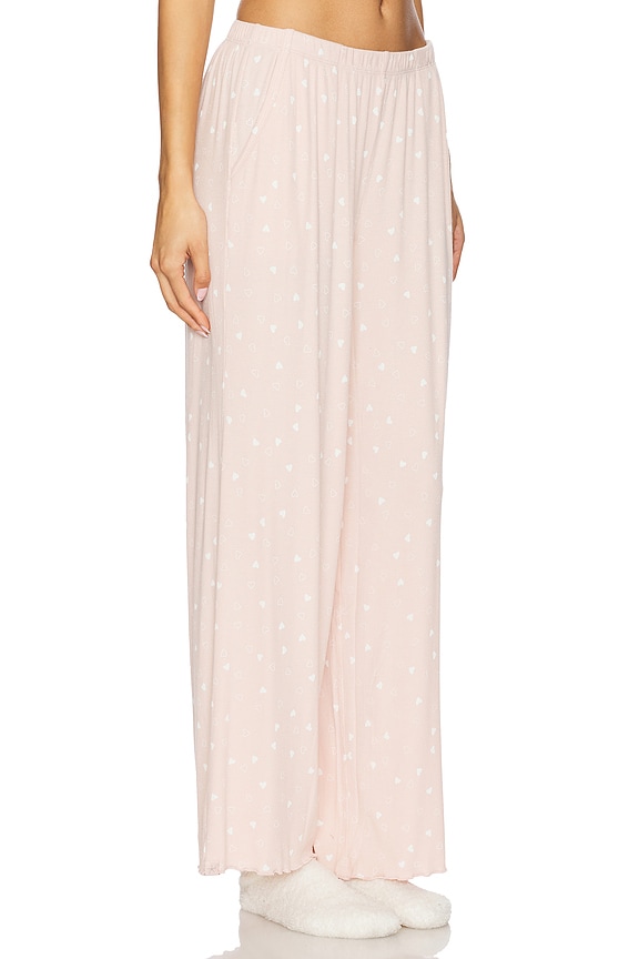 view 2 of 4 Ultra Soft Rib Lettuce Hem Wide Leg Pant in Dusty Rose & Pearl