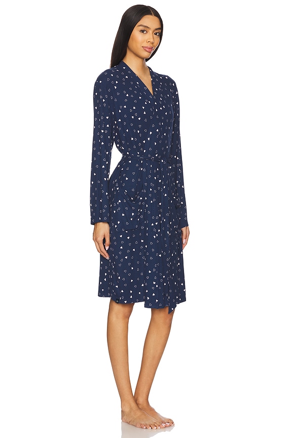 view 2 of 3 PEIGNOIR ULTRA SOFT RIB in Marine & Pink Peonie