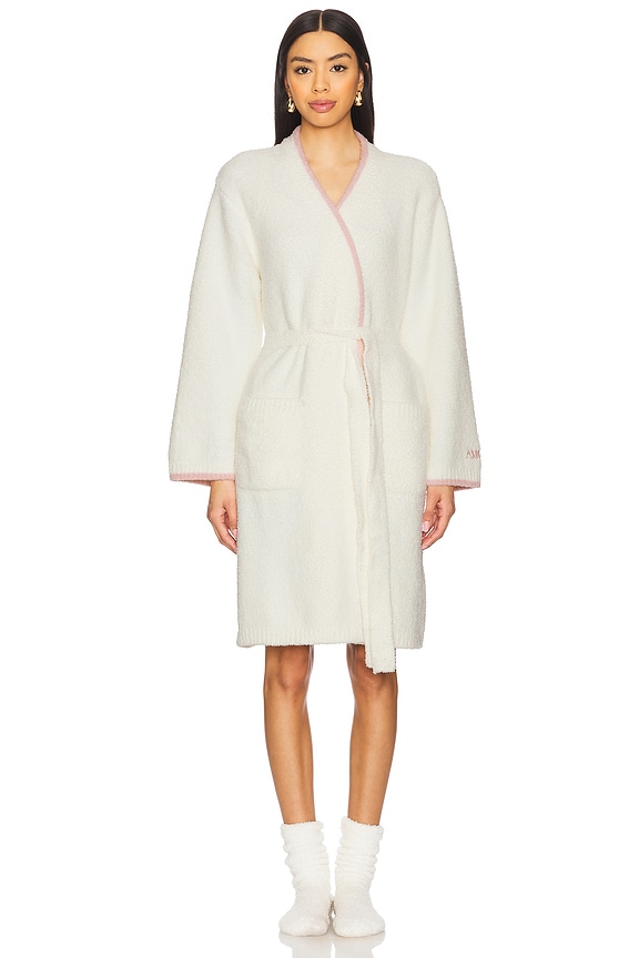 view 2 of 5 CozyChic Amore Robe in Pearl & Pink Peonie