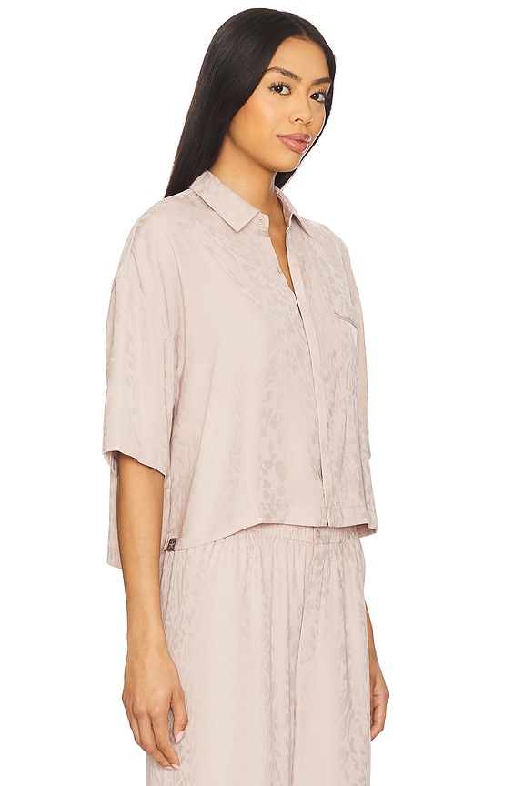 view 2 of 6 TOP DE PIJAMA WASHED SATIN JACQUARD in Feather